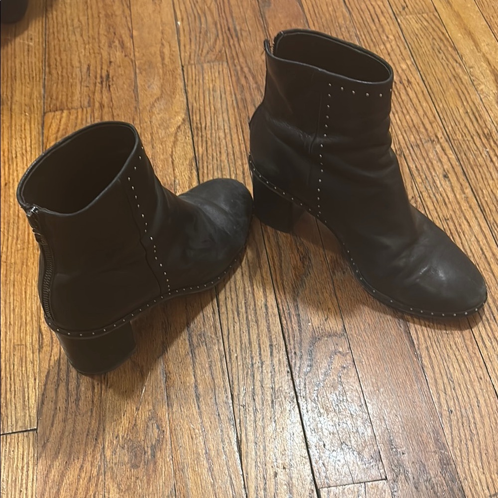 Rag & Bone: Black Leather Ankle Boots
